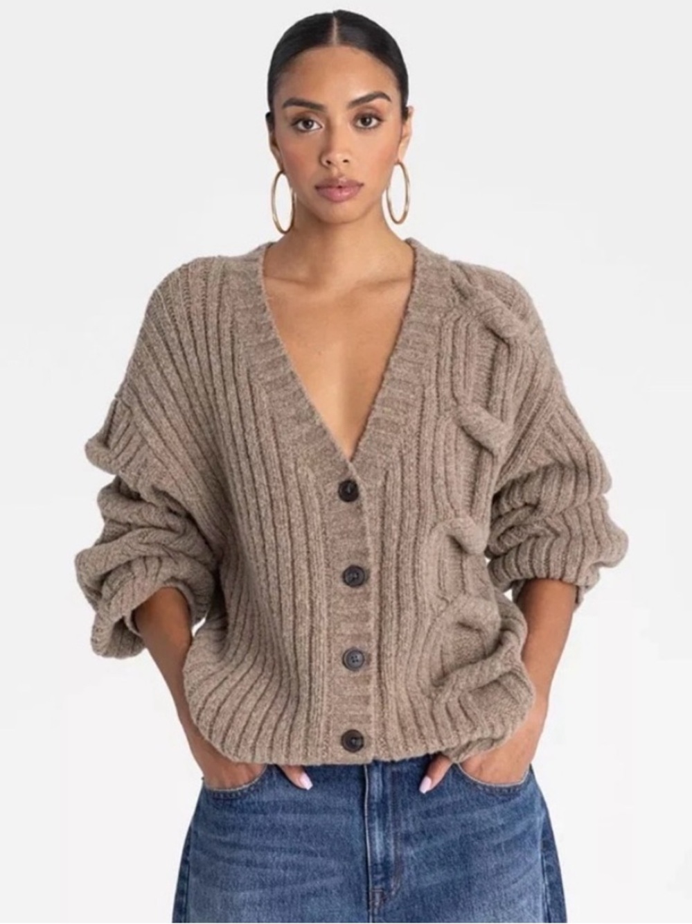 NWOT KBB by Kahlana "The Cable Mix Cardi"